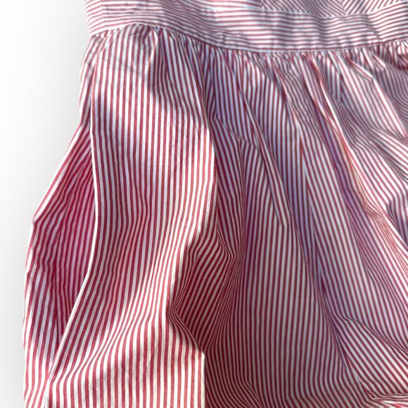 J.Crew Red and White Stripe Poplin Dress Ruffle Skirt, Size 6 - Picture 11 of 16